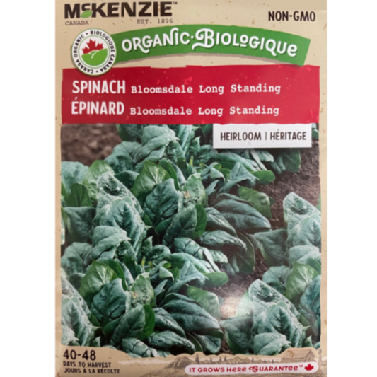 McKenzie Organic Seeds Spinach Bloomsdale Long Standing Pkg