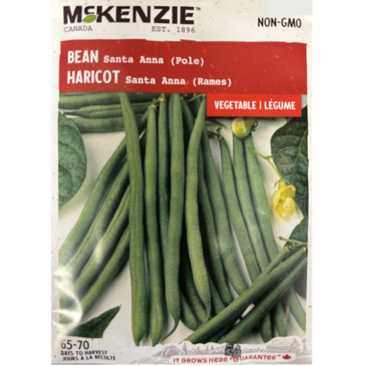 McKenzie Seed Bean Santa Anna Pole Pkg.