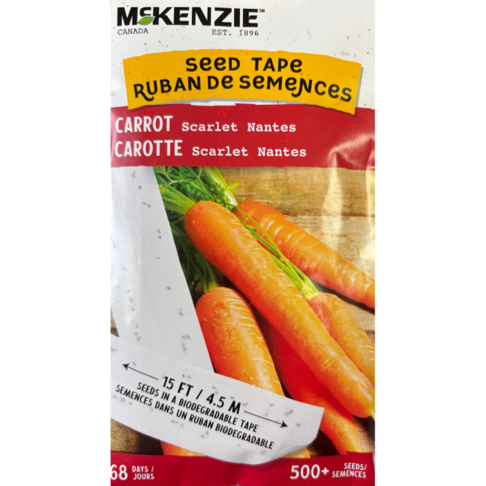 McKenzie Seed Tape Carrot Scarlet Nantes Pkg.