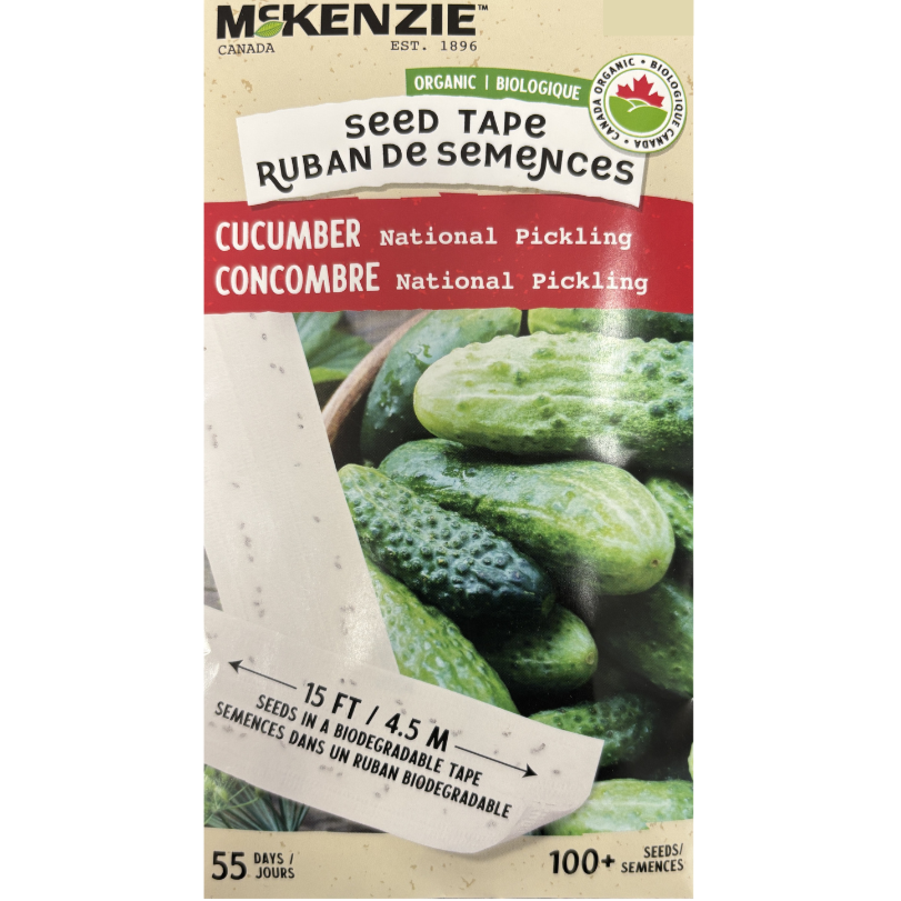 McKenzie Seed Tape Organic Cucumber National Pickling Pkg.