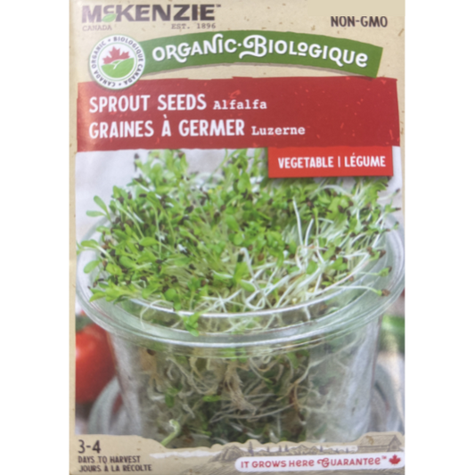 McKenzie Organic Sprout Seeds Alfalfa Pkg