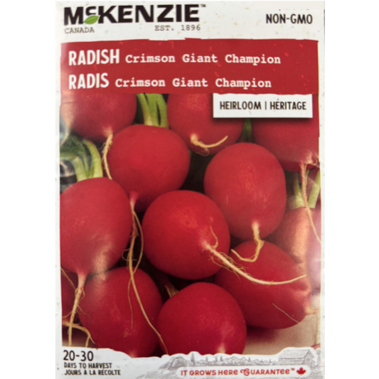 McKenzie Seed Radish Crimson Giant Champion Pkg.