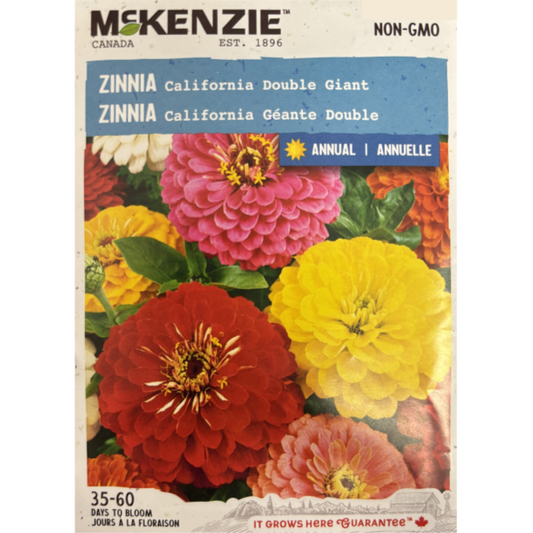 McKenzie Seed Zinnia California Double Giant Pkg.