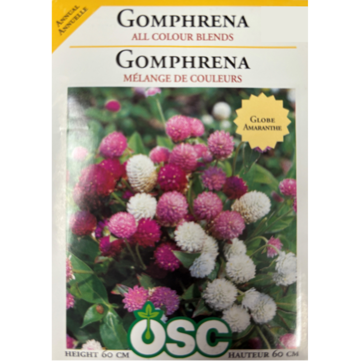 OSC Seeds Gomphrena All Colour Blends Pkg.