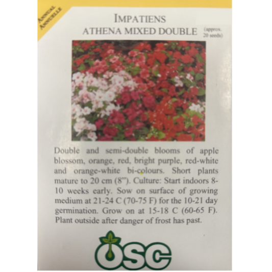 OSC Seeds Impatiens Athena Mixed Double Pkg.