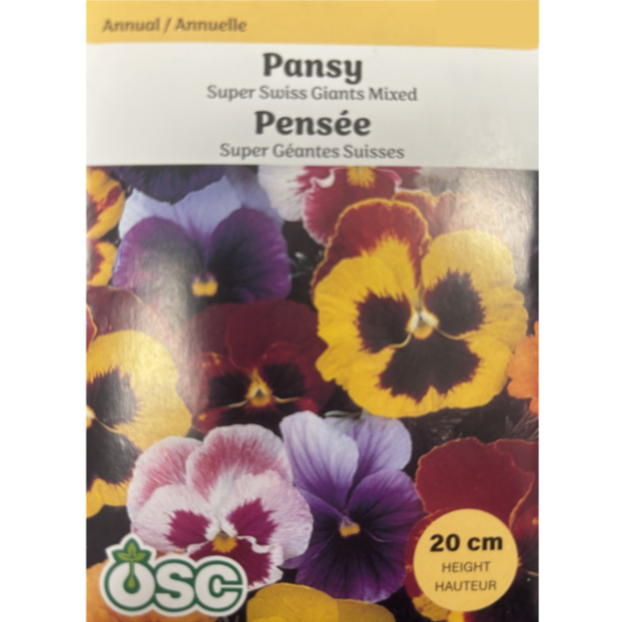 OSC Seeds Pansy Swiss Giants Mixed Pkg.