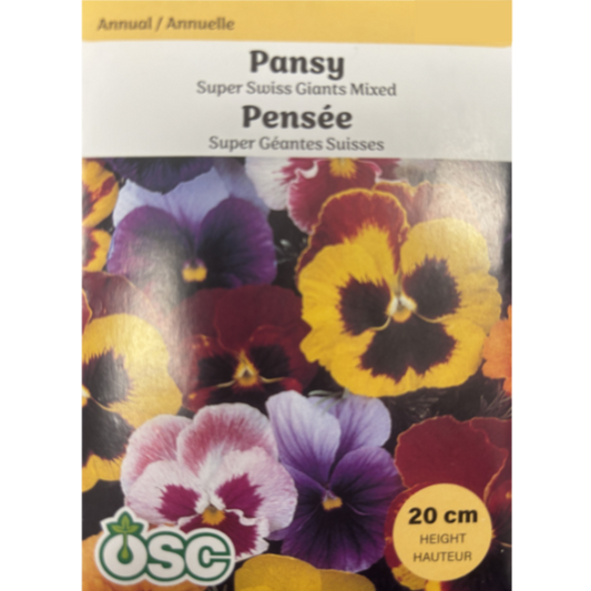 OSC Seeds Pansy Swiss Giants Mixed Pkg.