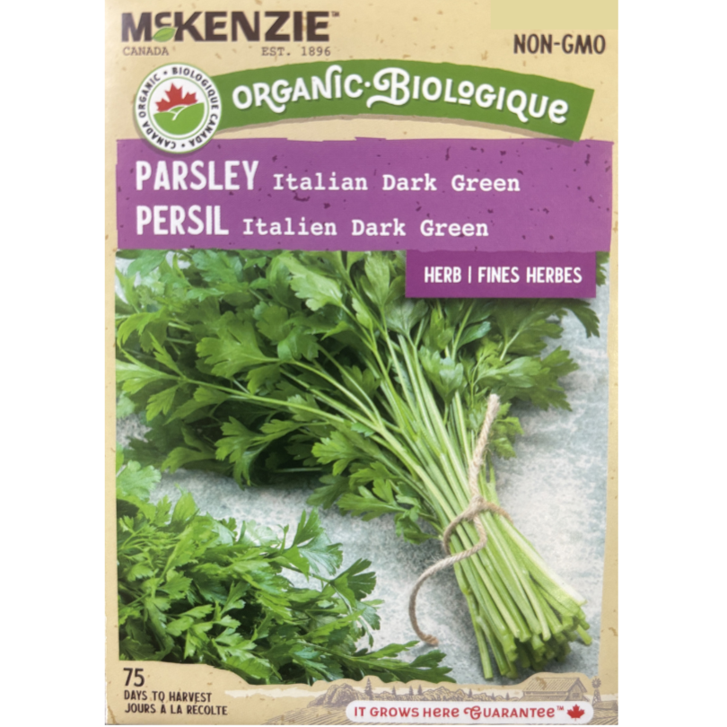 McKenzie Organic Herb Seeds Parsley Italian Dark Green Pkg