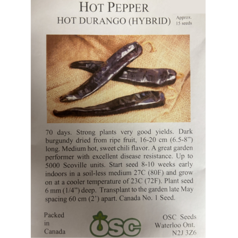 OSC Seeds Pepper Durango Hot Pkg.