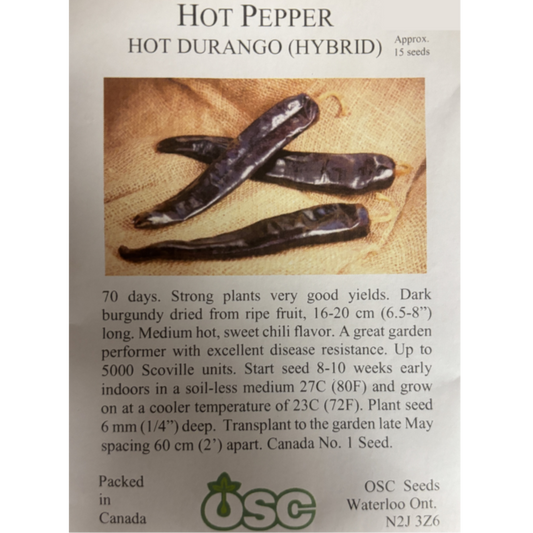 OSC Seeds Pepper Durango Hot Pkg.