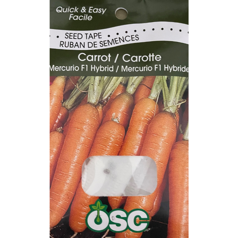 OSC Seed Tape Carrot Mercurio F1 Hybrid Pkg.