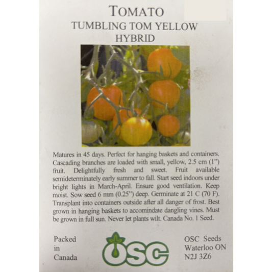 OSC Seeds Tomato Tumbling Tom Yellow Hybrid Pkg.