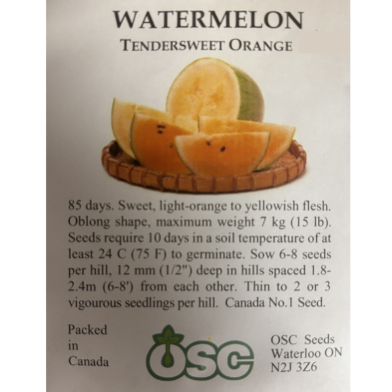 OSC Seeds Watermelon Tendersweet Orange Pkg.