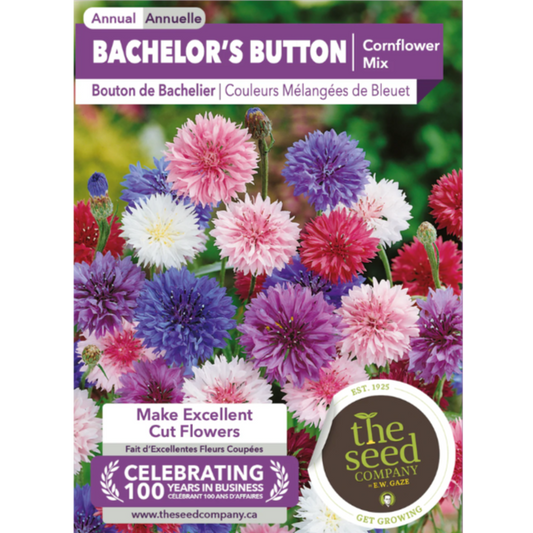 The Seed Company Bachelor's Button Cornflower Mix Pkg.