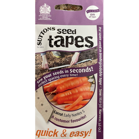 Suttons Seed Tape Carrot Early Nantes 5 Pkg.