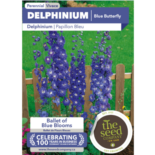 The Seed Company Delphinium Blue Butterfly Pkg.