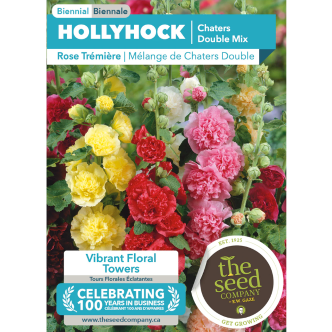 The Seed Company Hollyhock Chaters Double Mix Pkg.