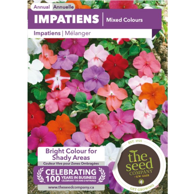 The Seed Company Impatiens Mixed Colours Pkg.