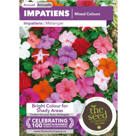 The Seed Company Impatiens Mixed Colours Pkg.