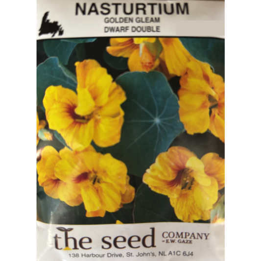 The Seed Company Nasturtium Golden Gleam Dwarf Double Pkg.