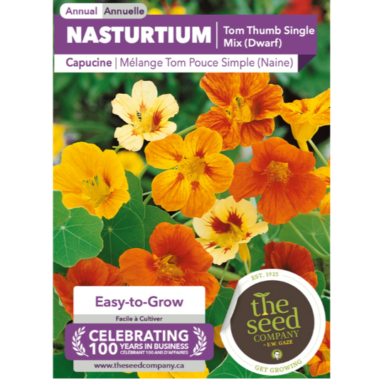 The Seed Company Nasturtium Tom Thumb Single Mix Dwarf Pkg.