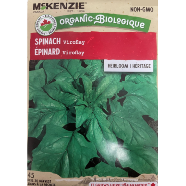 McKenzie Organic Seed Spinach Viroflay Pkg.