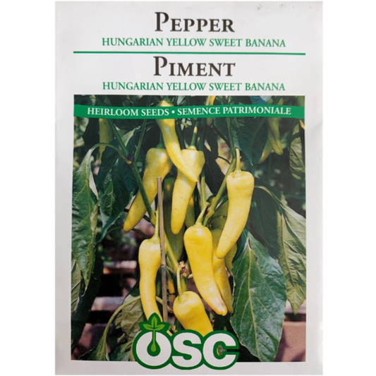 OSC Seeds Pepper Hungarian Yellow Banana Sweet Pkg.