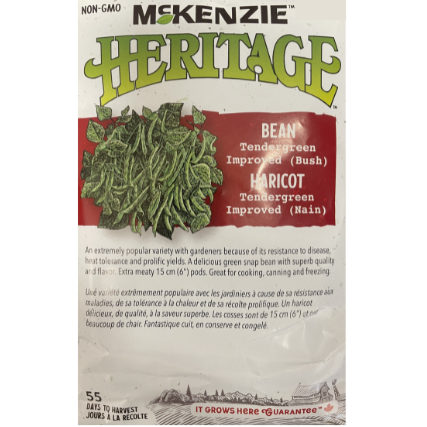 McKenzie Heritage Seed Bean Tendergreen Improved Bush Pkg.