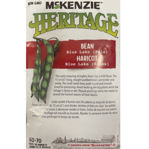 McKenzie Heritage Seed Bean Blue Lake Pole Pkg.