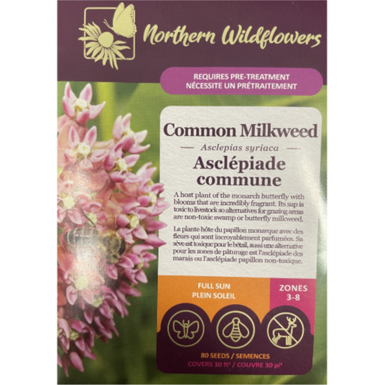 Northern Wildflowers Milkweed Common Pkg.