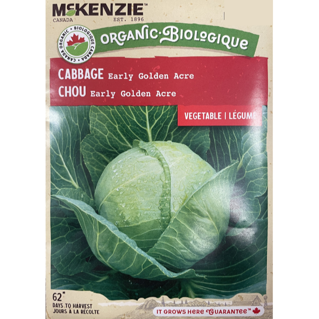 McKenzie Organic Seed Cabbage Early Golden Acre Pkg.