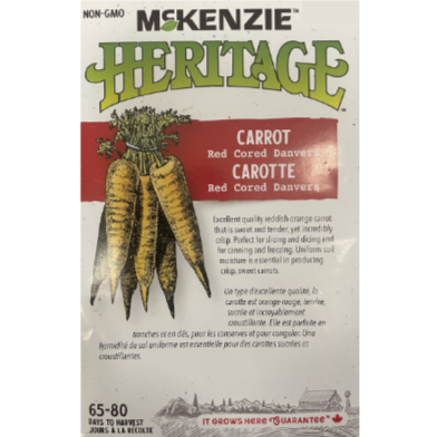 McKenzie Heritage Seed Carrot Red Cored Danvers Pkg.