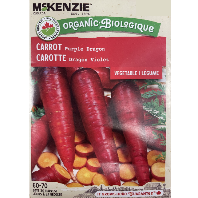 McKenzie Organic Seeds Carrot Purple Dragon Pkg