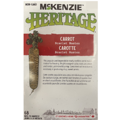 McKenzie Heritage Seed Carrot Scarlet Nantes Pkg.