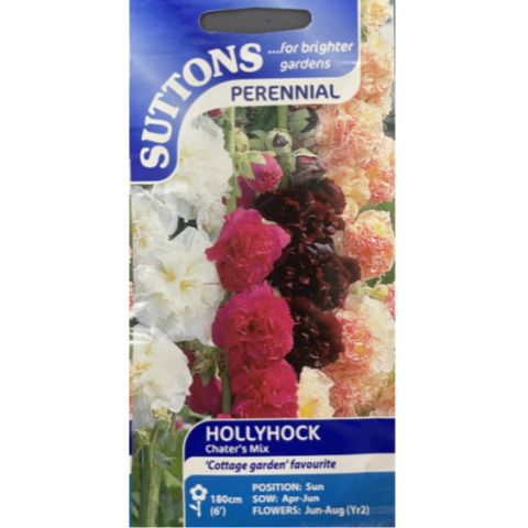 Suttons Seed Hollyhock Chater's Mix Pkg.