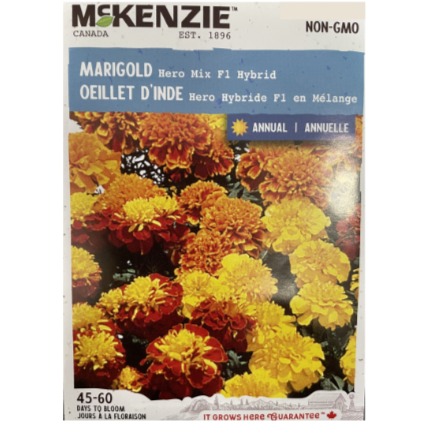 McKenzie Seed Marigold Hero Mix F1 Hybrid Pkg