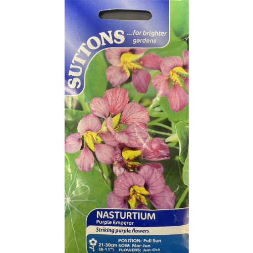 Suttons Seed Nasturtium Purple Emperor Pkg.