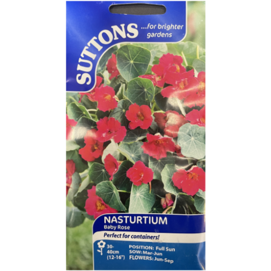 Suttons Seed Nasturtium Baby Rose Pkg.