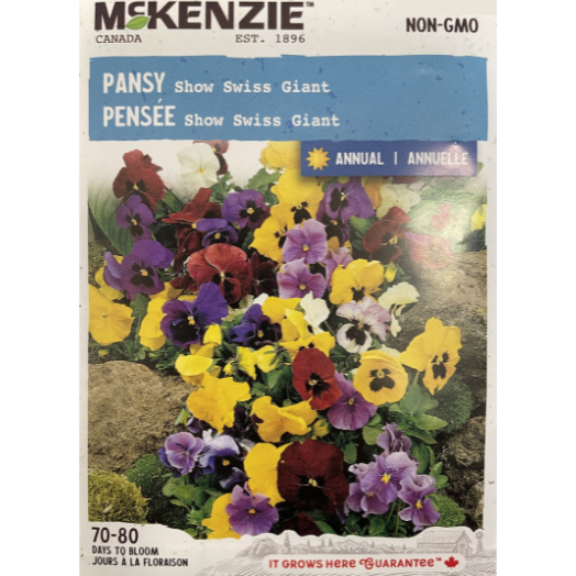 McKenzie Seed Pansy Show Swiss Giant Pkg