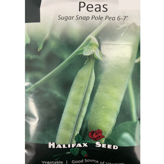 Halifax Seed Peas Sugar Snap Pole 6-7' Pkg.