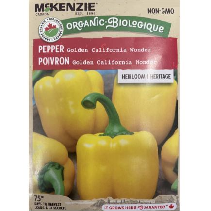 McKenzie Organic Seed Pepper Golden California Wonder Pkg.