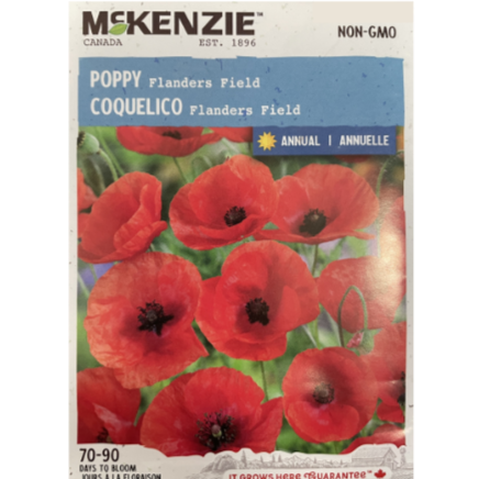 McKenzie Seed Poppy Flanders Field Pkg.