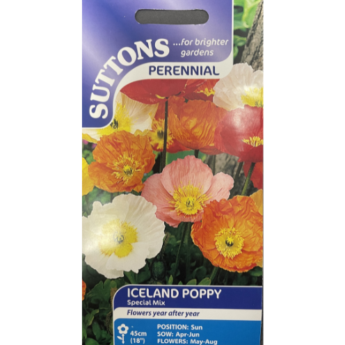 Suttons Seed Poppy Iceland Special Mix Pkg.