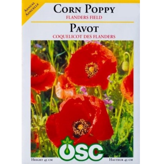 OSC Seeds Poppy Corn Flanders Field Pkg.