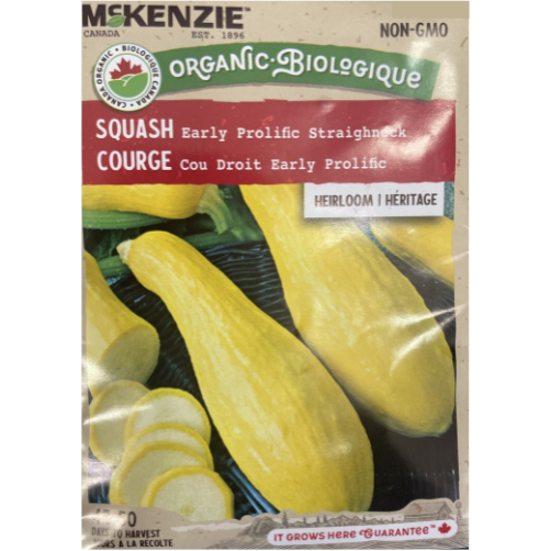 McKenzie Organic Seed Squash Early Prolific Straightneck Pkg.