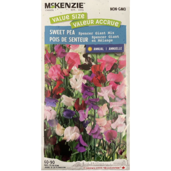 McKenzie Seed Value Size Sweet Pea Spencer Giant Mix Pkg.