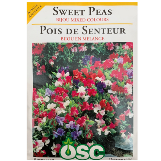 OSC Seeds Sweet Pea Bijou Mixed Colours Pkg.