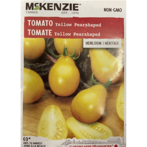 McKenzie Seed Tomato Yellow Pearshaped Pkg.