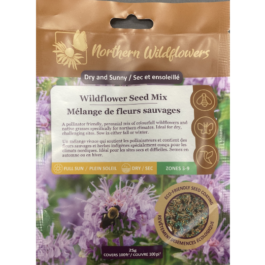 Northern Wildflowers Large Dry and Sunny Seed Mix 25g Pkg.