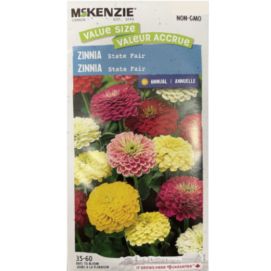 McKenzie Seed Value Size Zinnia State Fair Pkg